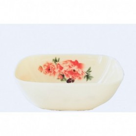 8" Melamine Square Bowl Rose (48/c)