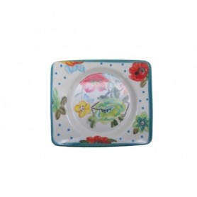 Melamine 10" Square Plate Flower (48/c)