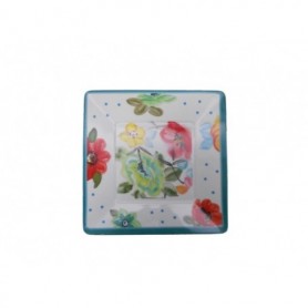 Melamine 10" Square Plate Flower (48/c)