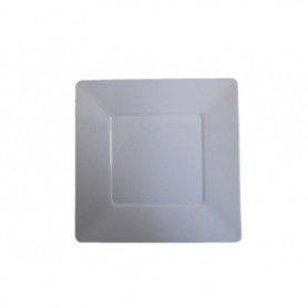 10" Melamine Square Plate Ivory (24/c)