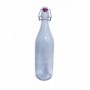 34oz 1000ml Square Glass Bottle w Flip-Top Metal Clasps (24/c)