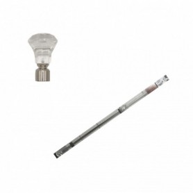 48"-84" Extendable Curtain Rod Set Crystal Mushroom