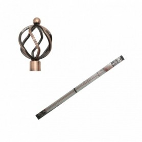 48"-84" Extendable Curtain Rod Set Metal Crown (6/c)