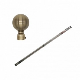 66"-120" Extendable Curtain Rod Set Metal Ball (6/c)