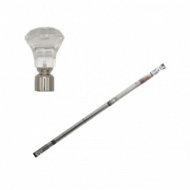 66"-120" Extendable Curtain Rod Set Crystal Mushroom (6/c)