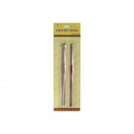 2 pc 6" Aluminum Crochet Hook Set