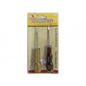 2 pc Wood Handle Hook Awl Set