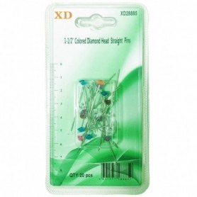 1-1/2" Colored Diamond Head Straight Pins (24/288/c)