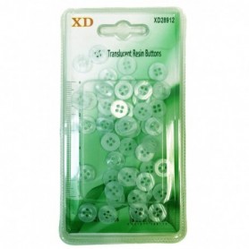 50 pc 7/16" Clear Resin Buttons (24/288/c)