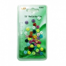 50 pc 5/16" Resin Buttons Asstd Colors (24/288/c)
