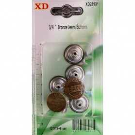 6 pr Bronze Jeans Buttons (24/288/c)