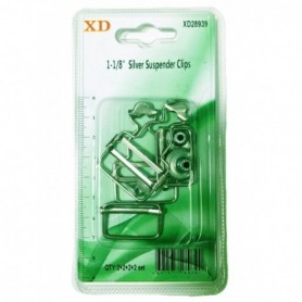 4 pr Suspender Clips Silver (24/288/c)