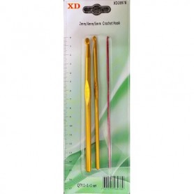 3 pc 2mm/4mm/6mm Aluminum Crochet Set (24/288/c)
