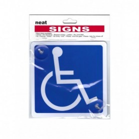 Handicapped Person Sign w Suction Cups 6"x6" (24/240/c)