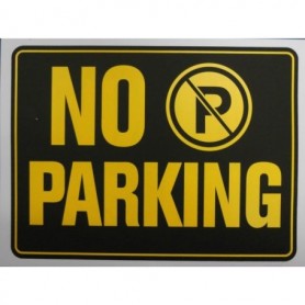 No Parking Sign Black-Yellow 12"x9"