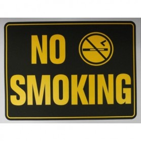 No Smoking Sign Black-Yellow 12"x9"