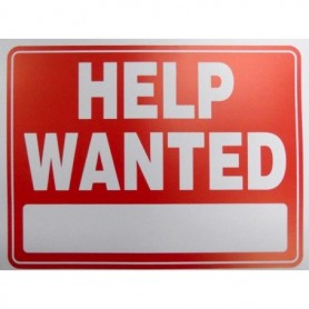 Help Wanted Sign 12" x 9"