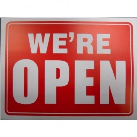 We're Open Sign 16" x 12" (12/300/c)
