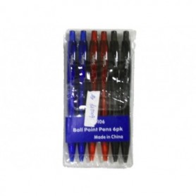 6 pc Ball Point Pen Set Mixed (12/192/c)