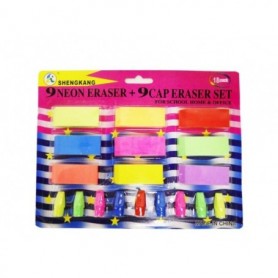 9 pc Eraser & 9 pc Erase Cup Set (48/144/c)