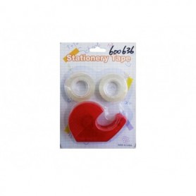 Clear Tape w Dispenser & 2 Spare Set (24/144/c)
