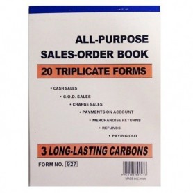 20 Triplicate S-O Book 7.5"x10.5" 927 (20/120/c)