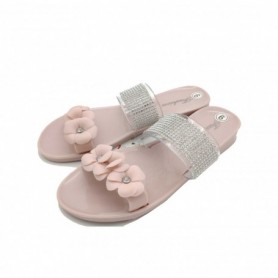 Ladies' Plastic Slippers 3 3D Flowers (36/c)