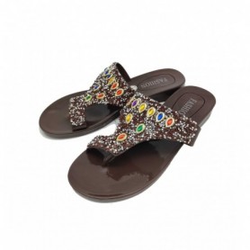 Ladies' Plastic Diamonds&Gems Top Slippers (36/c)