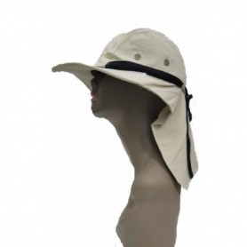 Wide Rim Sun Hat w Neck Flap Solid (12/144/c)