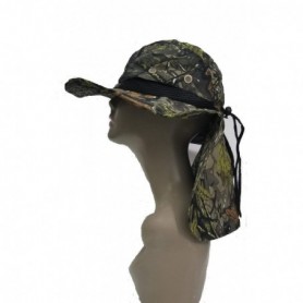 Wide Rim Sun Hat w Neck Flap Tropical (12/144/c)