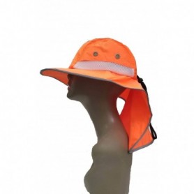 Wide Rim Sun Hat w Neck Flap Neon (12/144/c)