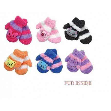 Kids' Fuzzy Mittens Animal Figure (24/600/c)