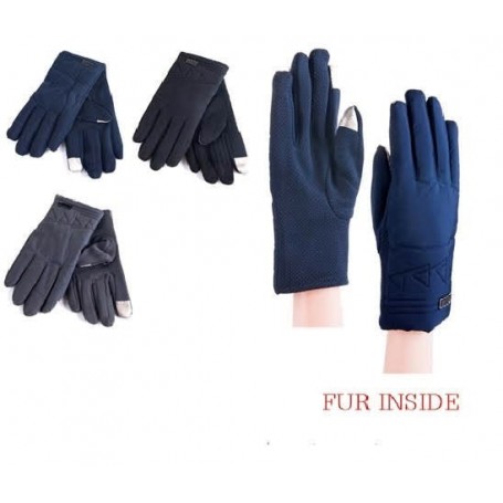 Men's Fur Lined Screen Touch Gloves Triangle (12/240/c)