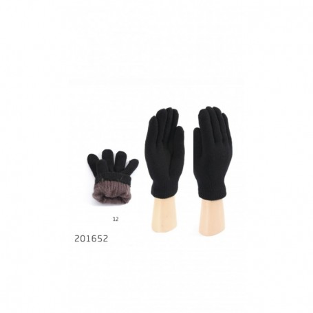 Men Gloves Cashmere Double Layer Black (12/240/c)