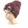 Woman Beanie Hat with Hair Ball & Pearl (12/144/c)
