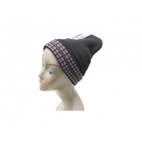 Men's Lined Knit Hat Tiny Checks (36/144/c)