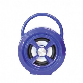 Portable USB FM Radio Bluethooth Speaker Music Player with LED lights and handle good bass In Blue
