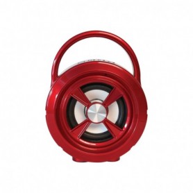 Portable USB FM Radio Bluethooth Speaker Music Player with LED lights and handle good bass In Red