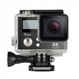 4K Wifi Sports Action Camera With Double Screen Sensor 100 Ft Waterproof 170° Wide Angle In Black
