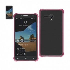 Alcatel One Touch Fierce Xl Clear Bumper Case With Air Cushion Protection In Clear Hot Pink