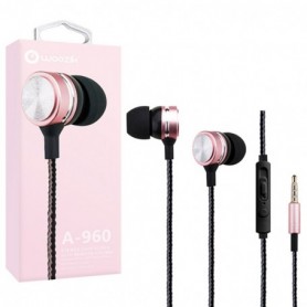Metal in-Ear Earbuds Headphones with Mic & Volume Control Music Stereo Headset In Rose Gold