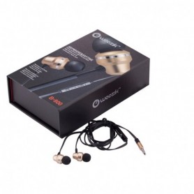 B800 In-Ear Noise Isolating Heavy Bass Headphones with Mic In Gold (Without Carrying Cases)