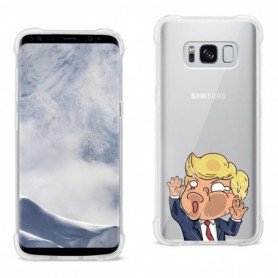SAMSUNG GALAXY S8/ SM DONALD TRUMP DESIGN BUMPER CASE WITH AIR CUSHION PROTECTION IN CLEAR
