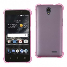 Zte Maven 2/ Chapel (Z831) Clear Bumper Case With Air Cushion Protection In Clear Hot Pink