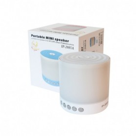 Portable USB FM Radio Bluethooth Speaker with LED transition button and loud bass In White