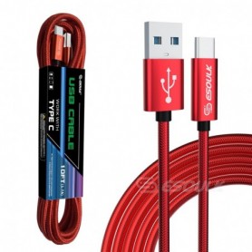 1.7A 10FT USB Cable For Type-C In Red