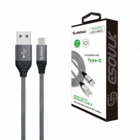 Canvas Cable 6.6ft  For Type-C In Gray