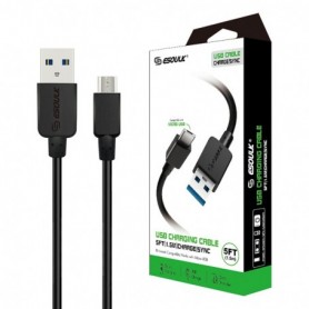 5ft Round Cable For Micro USB 1.5A In Black