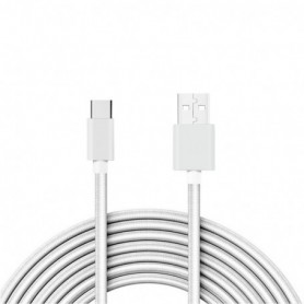 3.3FT Metal Connector & Nylon Braided Type C USB 2.0 Data Cable In White
