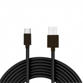 3.3FT Metal Connector & Nylon Braided Type C USB 2.0 Data Cable In Black